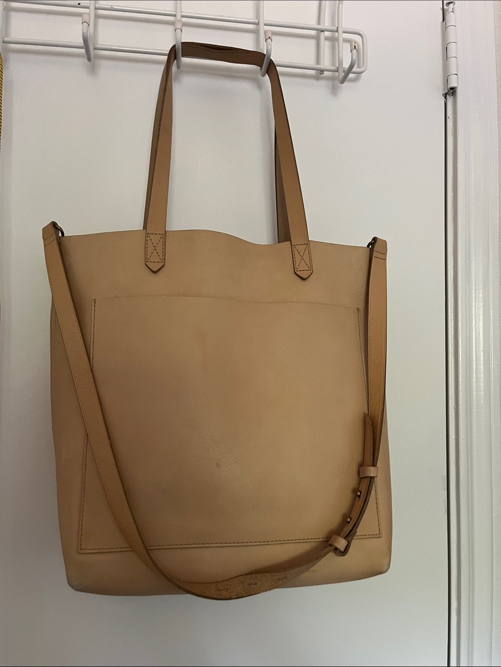 Madewell Neutral Tan Leather Tote Bag with Shoulder Strap